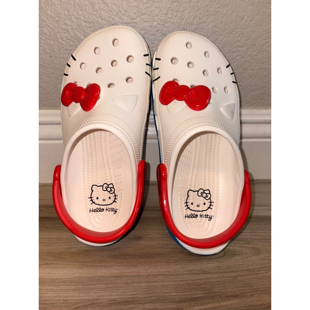 Crocs Hello Kitty Classic Clog Womens White Red Bow 50th Anniversary M 7/ W 9 - Picture 4 of 7